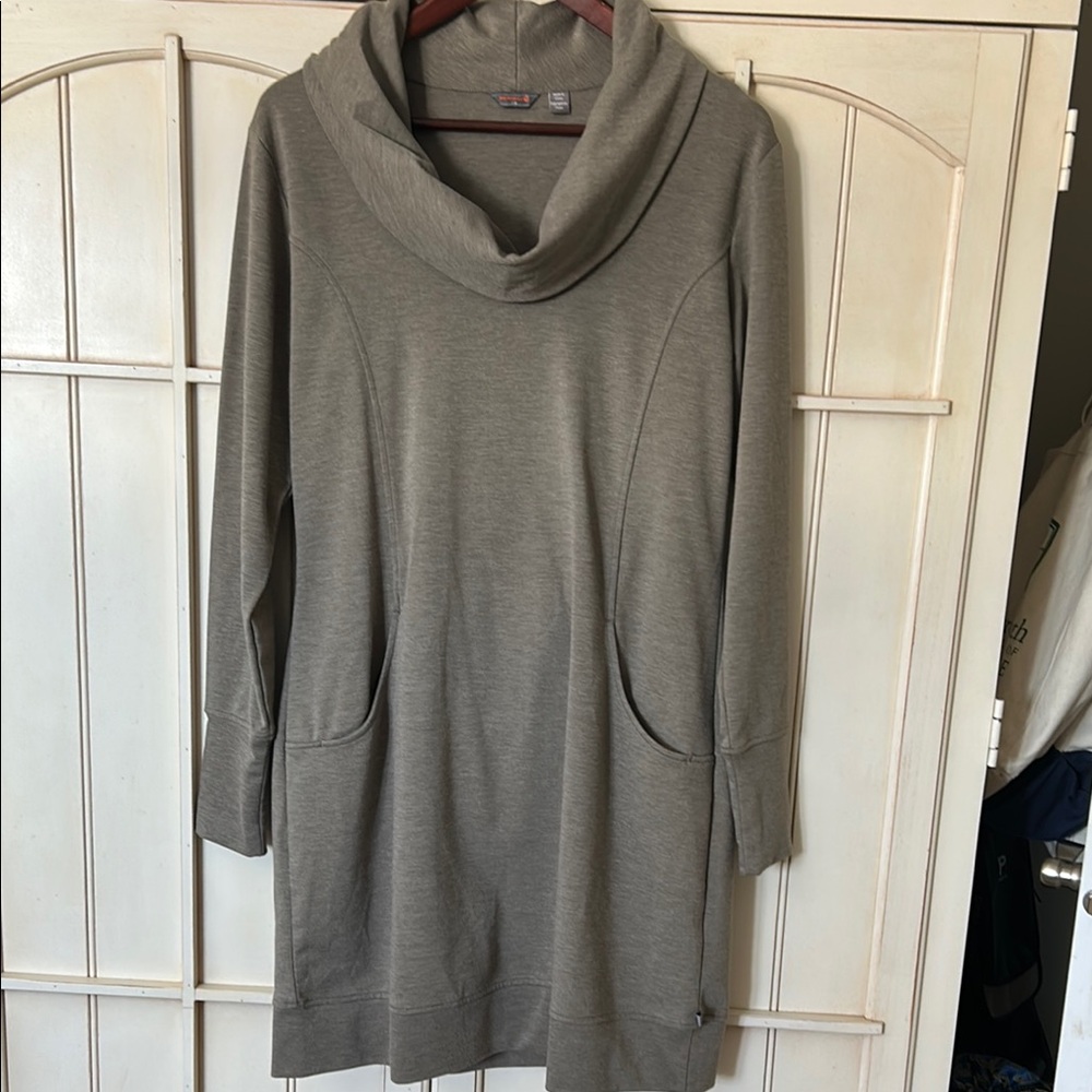 MERRELL Sporty Green Cowl Neck Dress/Tunic with Long Sleeves
